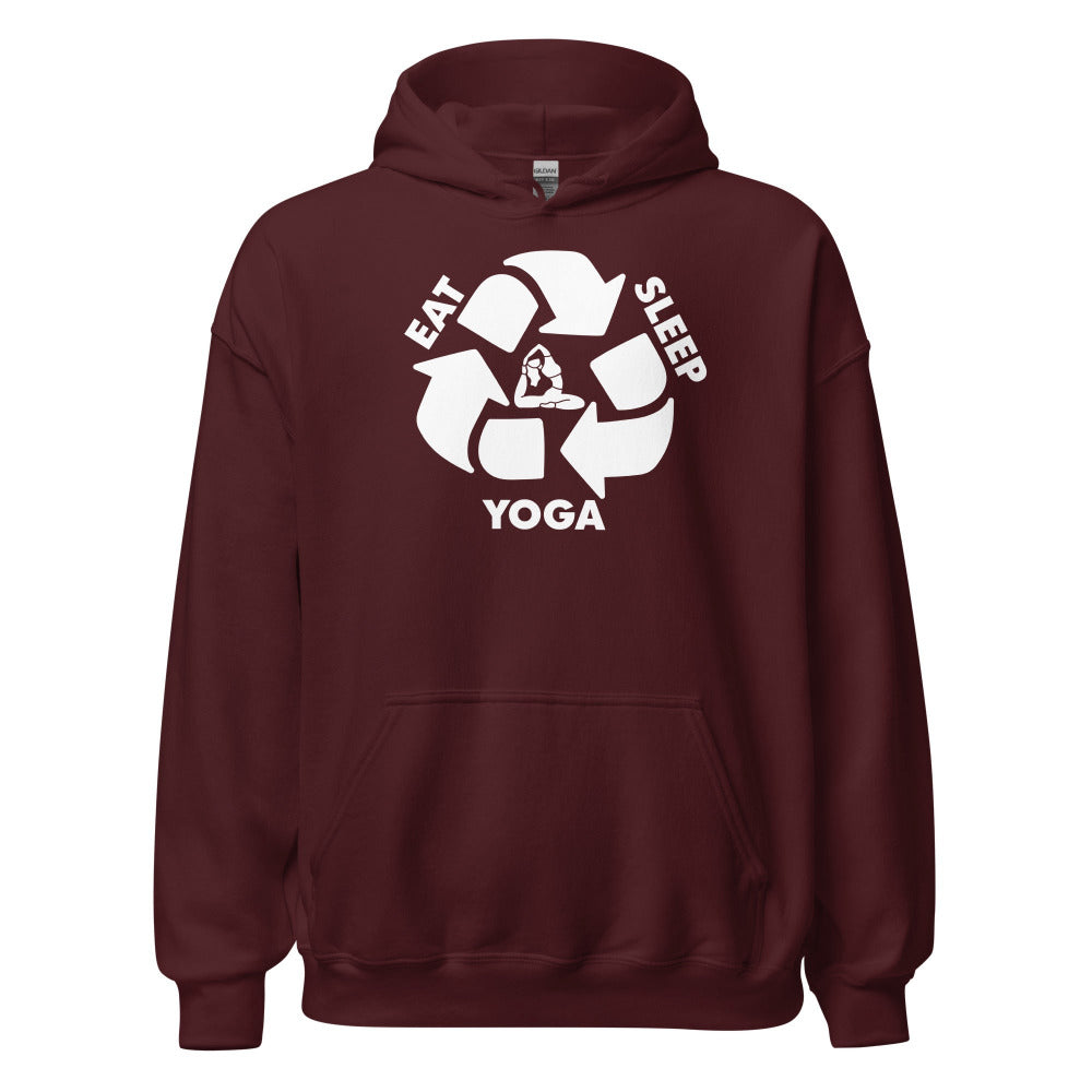 Eat Sleep Yoga Hoodie - Maroon Color